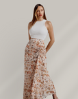 LILY FLORAL SKIRT - BEIGE