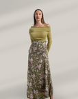 LILY FLORAL SKIRT - OLIVE