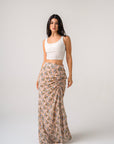 LILY FLORAL SKIRT - CASHMERE