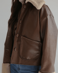 Shearling Mustang Leather Jacket Brown