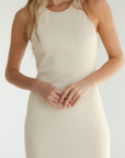 BODYCON RIB DRESS – IVORY